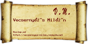 Vecsernyés Milán névjegykártya