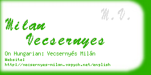 milan vecsernyes business card