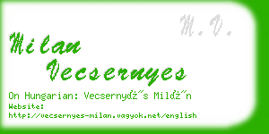 milan vecsernyes business card